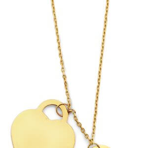14KY Mom 2 Heart Pendant Necklace