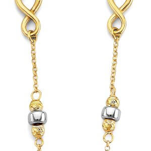 14K 2T Infinity Bead Necklace