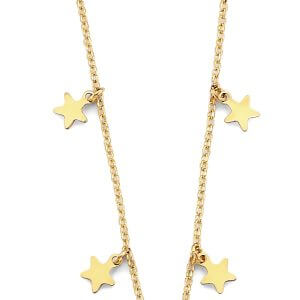 14KY Moon and Stars Necklace