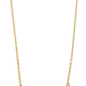 14KY Curved Gradated Round CZ Necklace