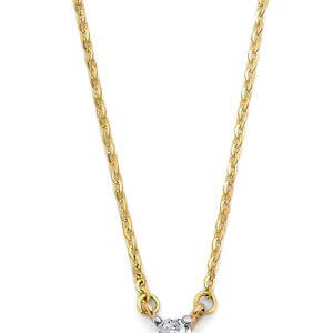 14K 3C CZ Pink Crown Necklace