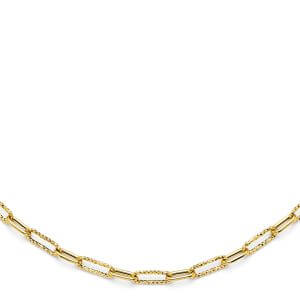 14KY Hollow Paperclip 1+1 Necklace
