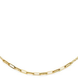 14KY Hollow Paperclip + Necklace