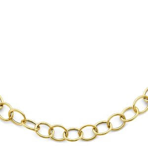 14KY Hollow Oval Link Necklace