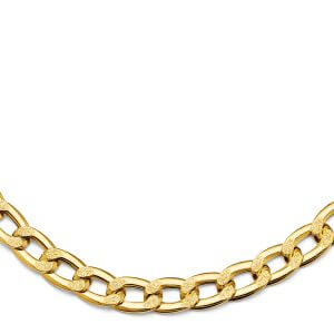 14KY Hollow Dia Bar Curb Necklace