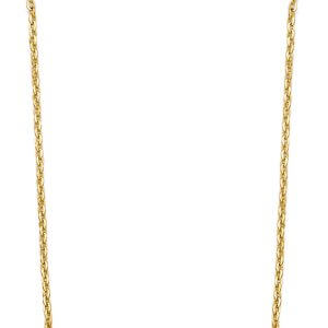14K 3C CZ Curved Love Pink Bar Necklace