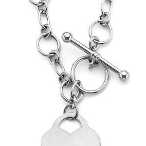14KW Hollow Necklace with Heart Pendant