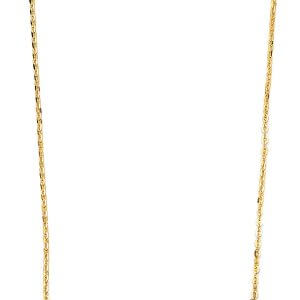 14KY Long Square Bar Necklace