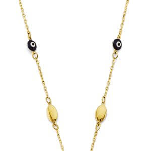 14KY Blue Color Evil Eye Necklace