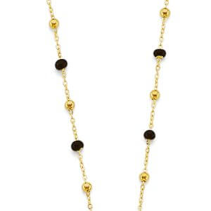 14KY Black Enamel Bead Necklace