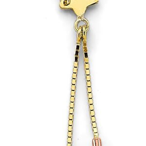 14K 3C String Bar Necklace with Star
