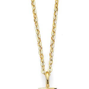 14KY CZ Bar Frame Necklace