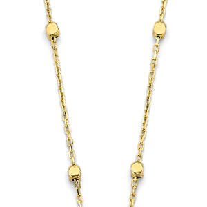14KY Square Shape Bead Necklace