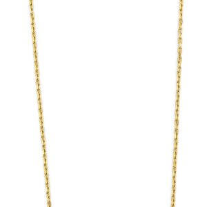 14K 2T Double Cross CZ Necklace