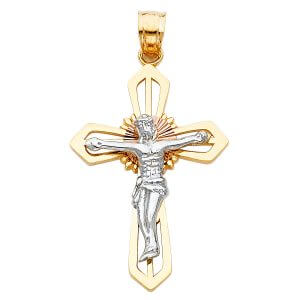 14K 3C Crucifix Cross (20X35mm)