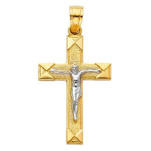 14K 2T Crucifix Pendant(15X30mm)