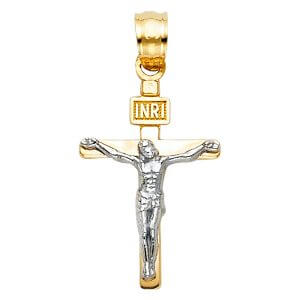 14K 2T Small Crucifix Pendant