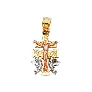 14K 3C Caravaca Cross Pendant Small