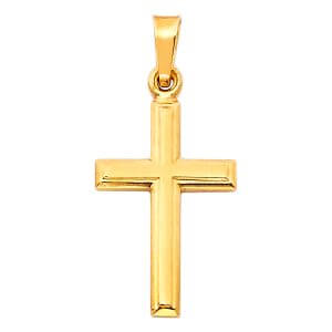 14KY Latin Cross Pendant (13X28mm)