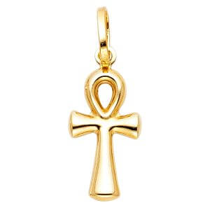 14KY Ankh Cross Pendant Small (10X25mm)