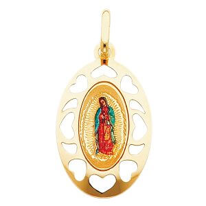14KY Virgin De Guadalupe Picture Pendant