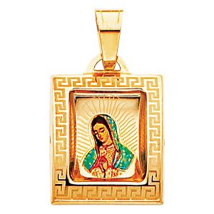 14KY Virgin De Guadalupe Picture Pendant
