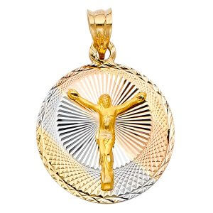 14K 3C Religious Stamp Pendant (PT294)