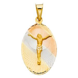 14K 3C Religious Stamp Pendant (PT324)