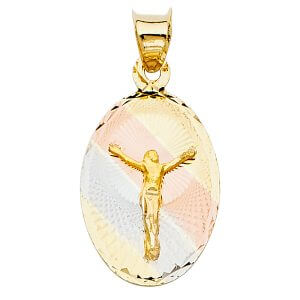14K 3C Religious Stamp Pendant (PT325)