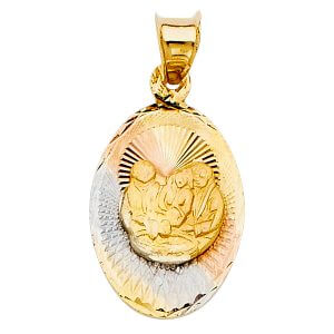14K 3C Religious Stamp Pendant (PT327)