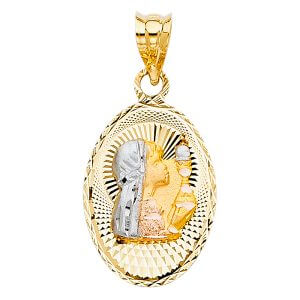 14K 2T Religious Stamp Pendant (PT335)