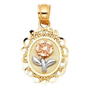 14K 3C Flower Pendant (PT399)