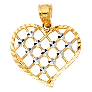 14K 2T Heart Pendant (PT426)