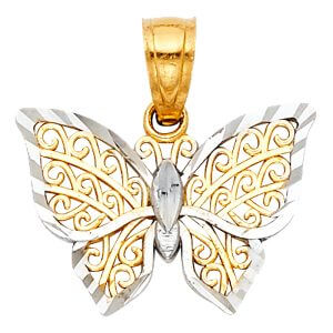 14K 2T Butterfly Pendant (PT434)
