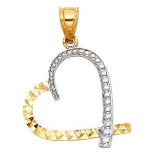 14K 2T Heart Pendant (PT435)