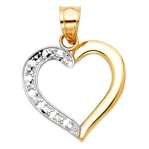 14K 2T Heart Pendant (PT436)