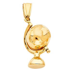 14KY Hollow Globe Pendant (PT469)