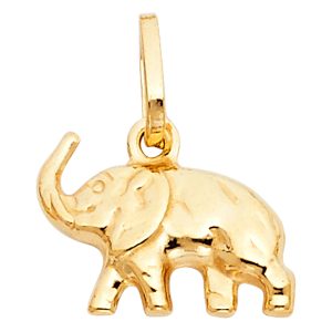 14KY Hollow Elephant Pendant (PT491)