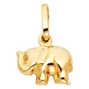 14KY Hollow Elephant Pendant (PT492)