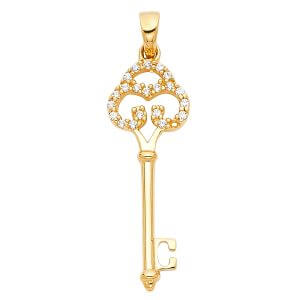 14KY CZ Key Pendant (PT553)