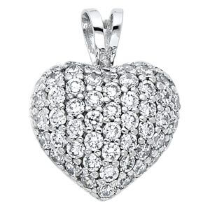 14KW CZ Heart Pendant (PT560)