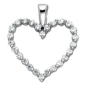 14KW CZ Heart Pendant (PT566)