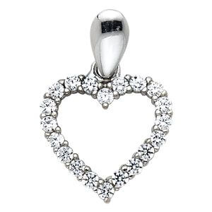 14KW CZ Heart Pendant (PT571)