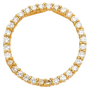 14KY CZ Circle Pendant (PT577)