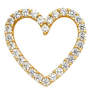 14KY CZ Heart Pendant (PT582)