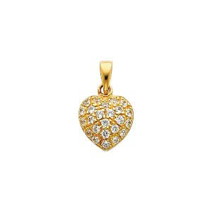14KY CZ Heart Pendant (PT690)
