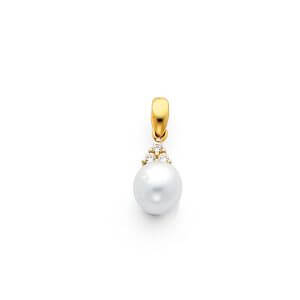 14KY CZ Pearl Pendant (PT726)