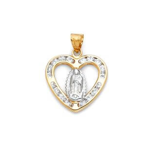 14K 2T Religious CZ Pendant