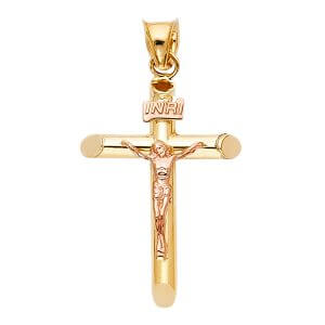 14K 2T Crucifix Pendant