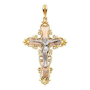 14K 3C Crucifix Pendant